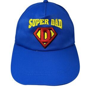 Super Dad Snapback Hat Blue One Size Adjustable Embroidered 6 Panel Dan Dee